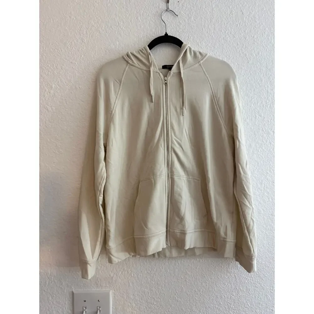 Quince Performance Full Zip Jacket Ivory Cream Size Medium